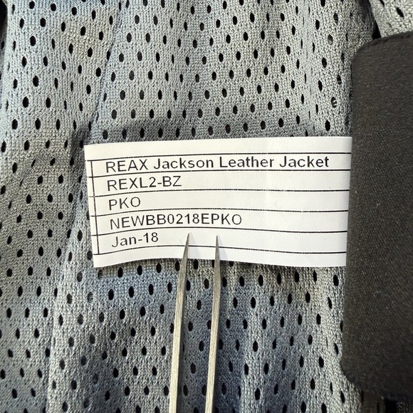 REAX Jackson Leather Motorcycle Jacket Mens 2XL Black Padded Protection SAS-Tec - Picture 12 of 16